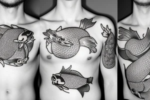 Koi fish chest tattoo idea