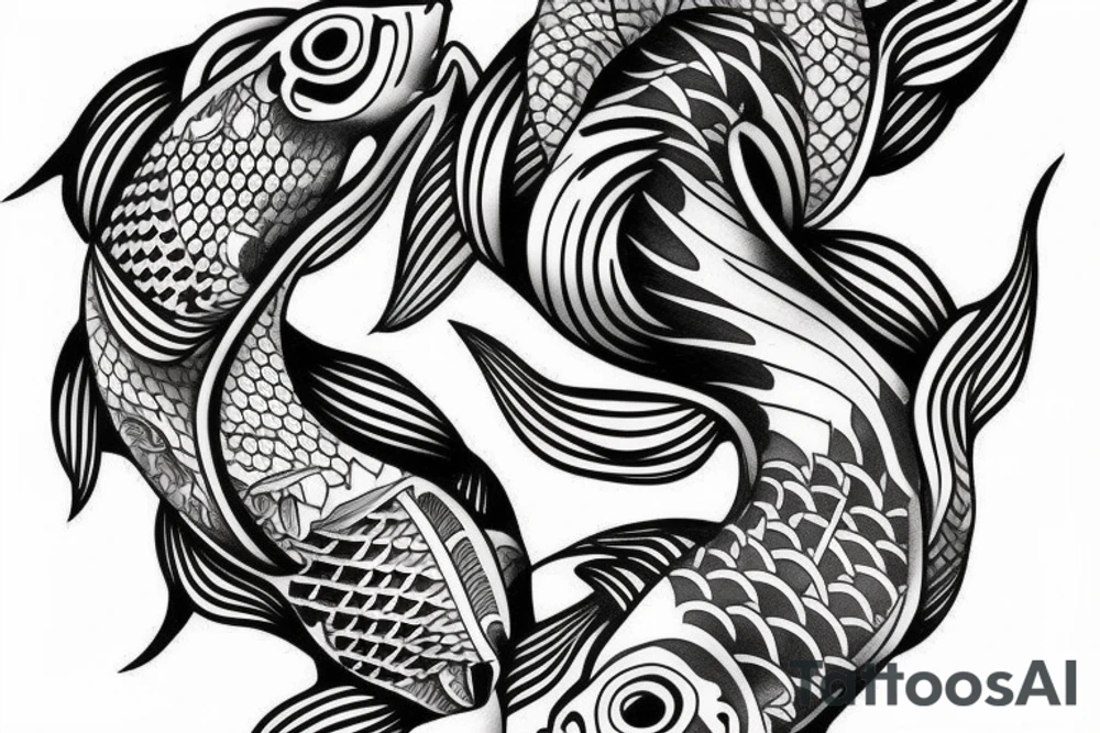 Koi fish chest tattoo idea