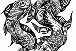 Koi fish chest tattoo idea