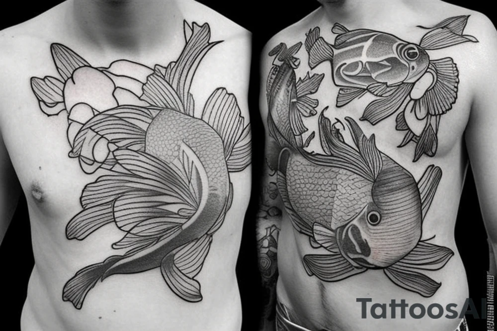 Koi fish chest tattoo idea