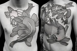 Koi fish chest tattoo idea