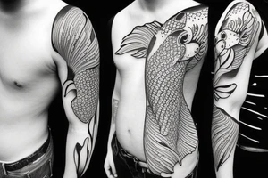 Koi fish shoulder tattoo idea