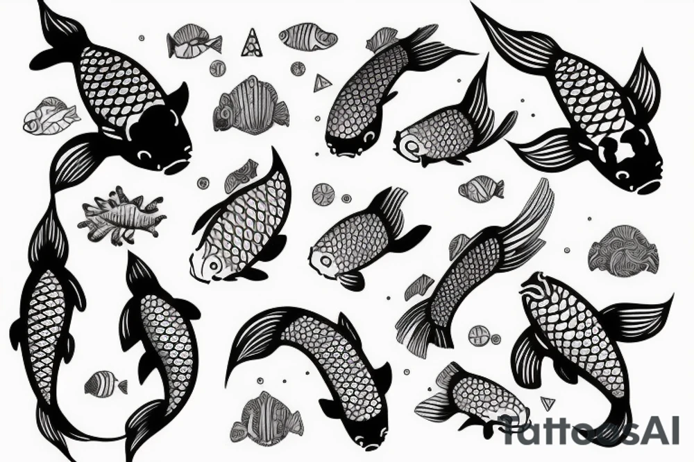 Koi fish and water tattoo idea