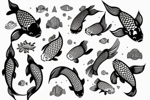 Koi fish and water tattoo idea