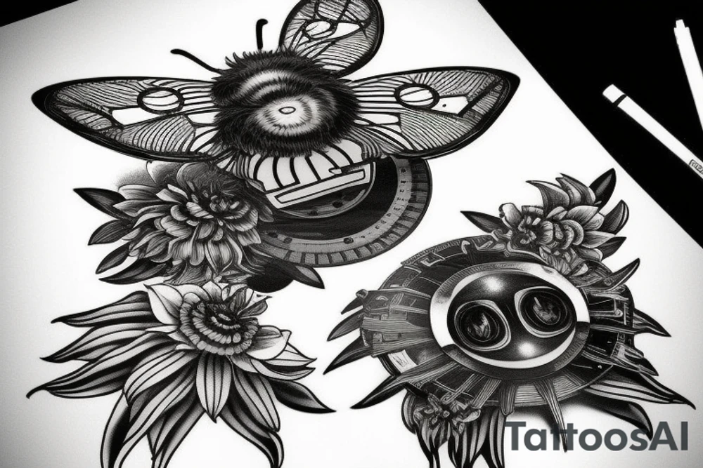 Clockwork Bumblebee tattoo idea