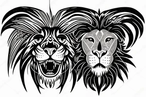 A lion mixed with an Eagle blended together tattoo idea