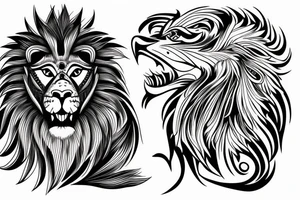 A lion mixed with an Eagle blended together tattoo idea