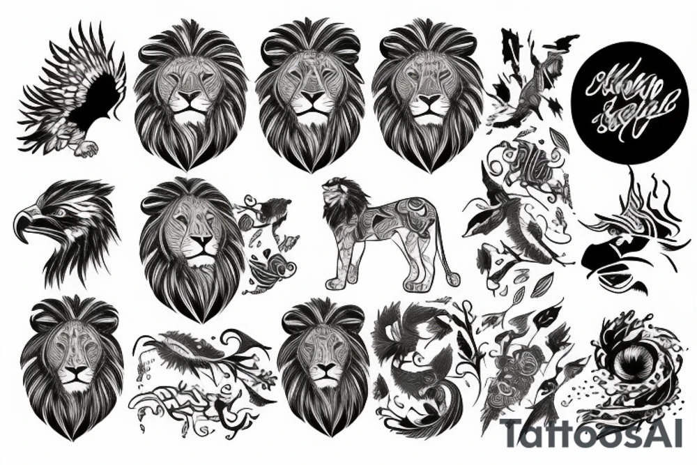 A lion mixed with an Eagle tattoo idea