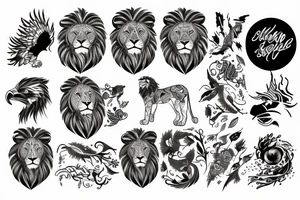 A lion mixed with an Eagle tattoo idea