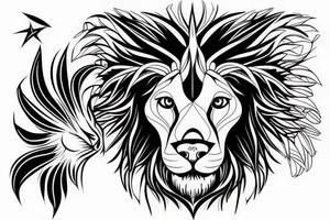 A eagle mixed with a lion meshed together as one tattoo idea