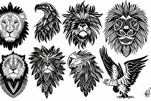 A eagle and a lion tattoo idea