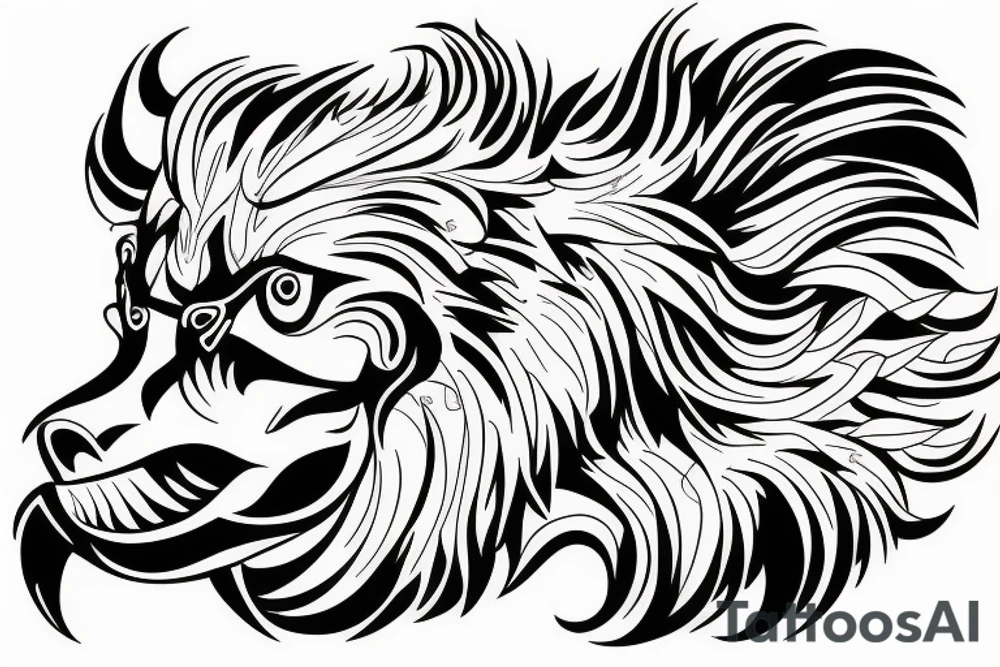 A eagle and a lion tattoo idea