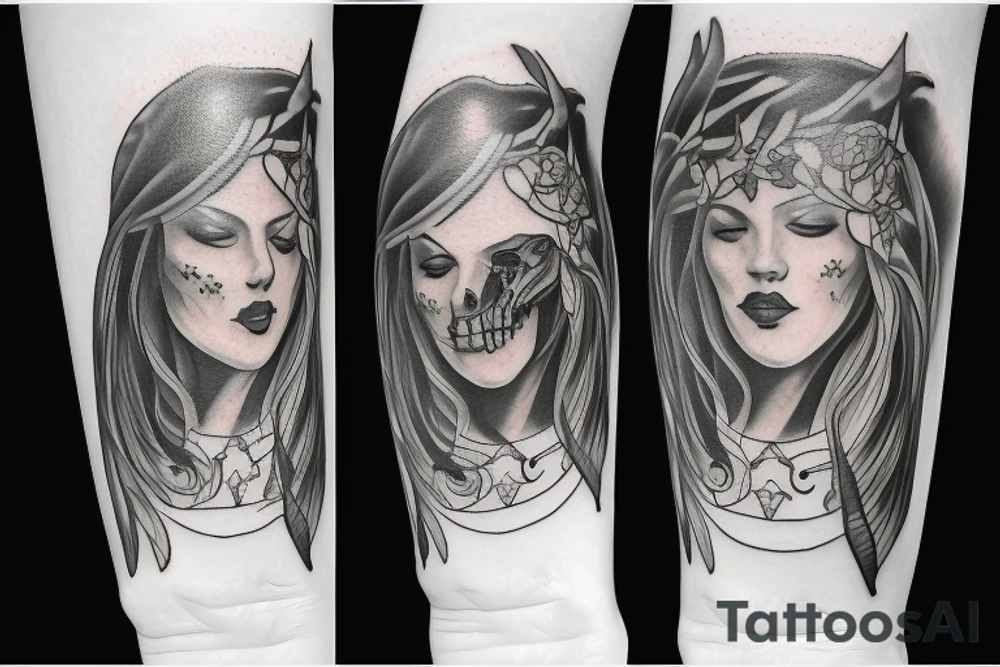 War angel and devil realistic tattoo idea