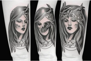 War angel and devil realistic tattoo idea