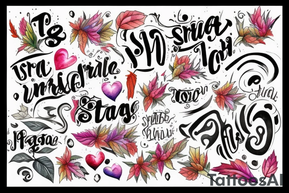 a strain with a white word inside tattoo idea