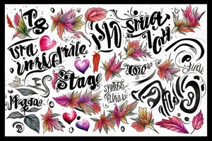 a strain with a white word inside tattoo idea
