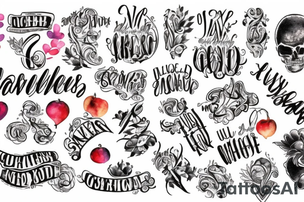 a strain with a white word inside tattoo idea