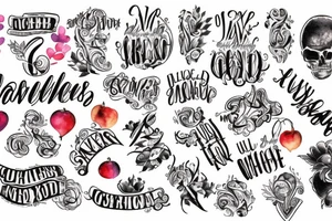a strain with a white word inside tattoo idea