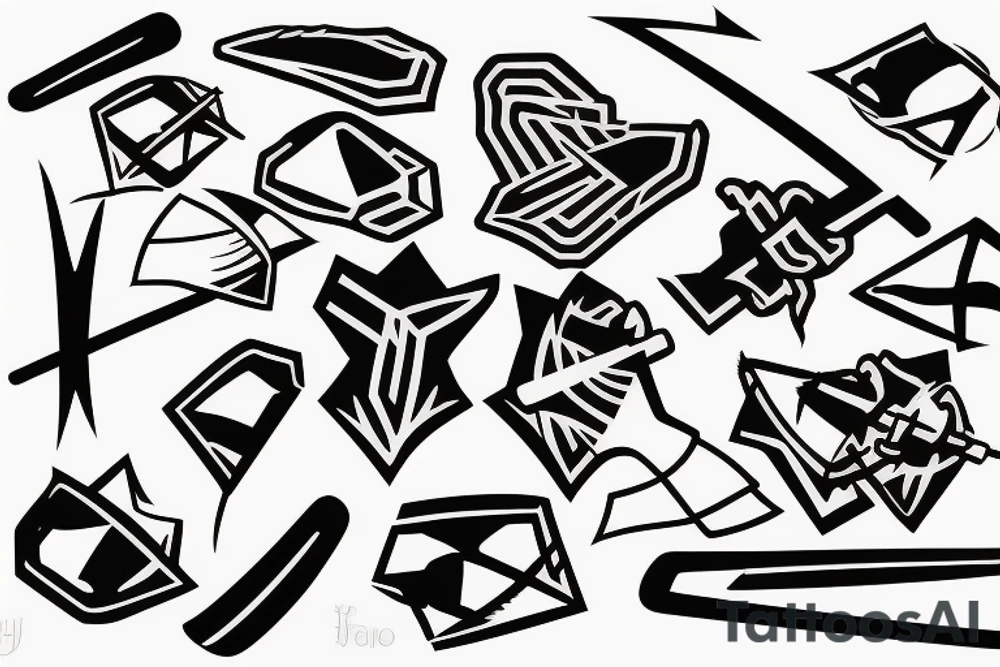 two crossed ice hockey sticks tattoo idea