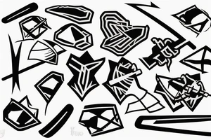 two crossed ice hockey sticks tattoo idea