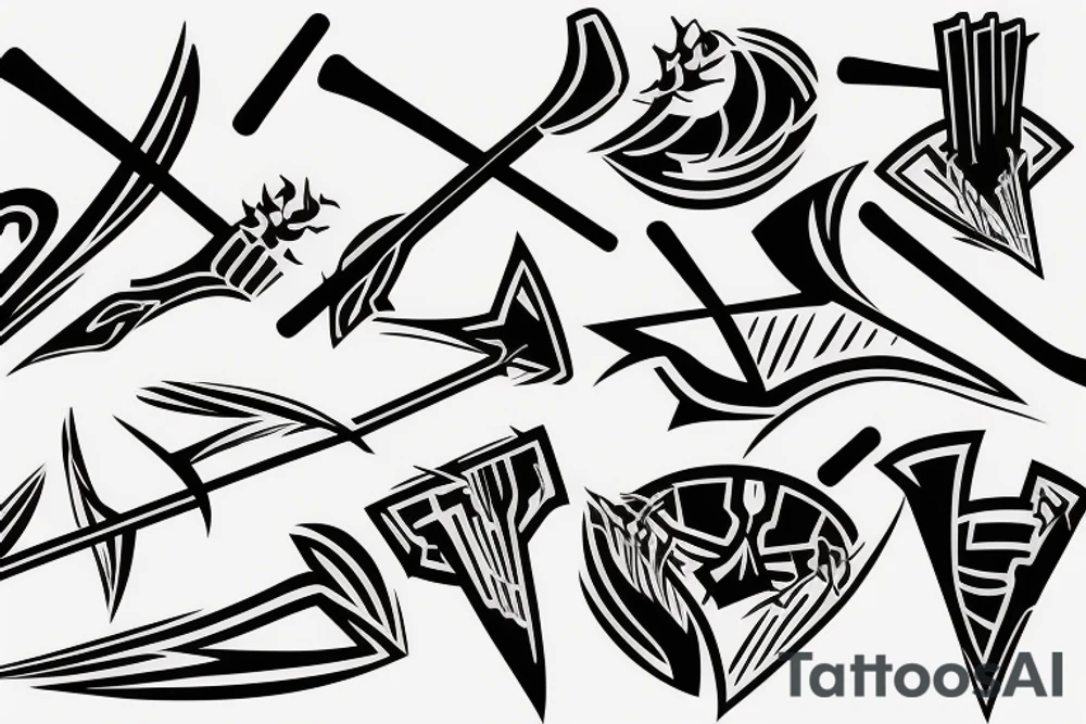 two crossed ice hockey sticks tattoo idea