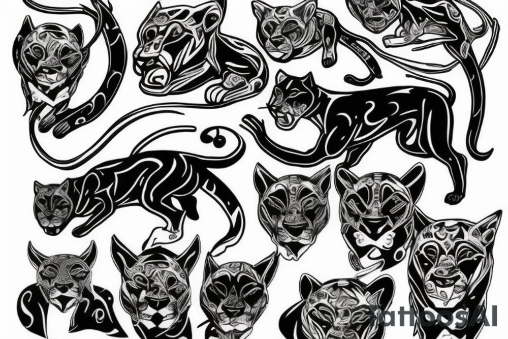panther with red eyes tattoo idea