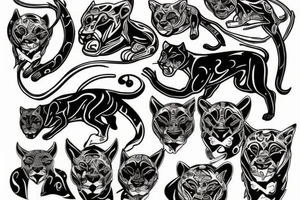 panther with red eyes tattoo idea