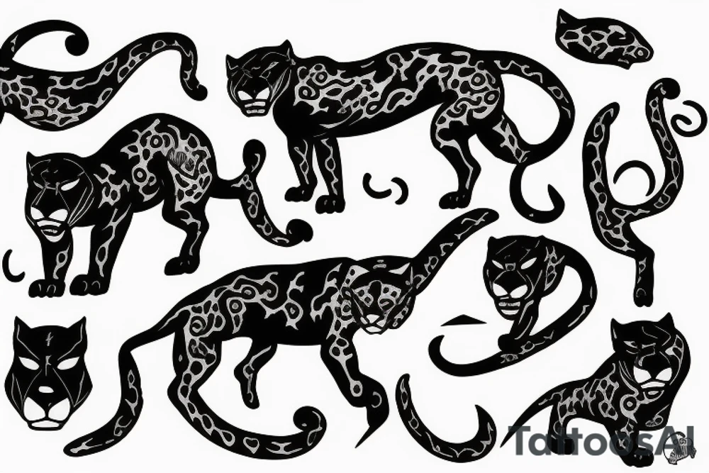 panther with red eyes tattoo idea