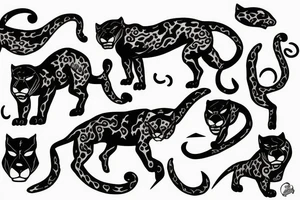 panther with red eyes tattoo idea