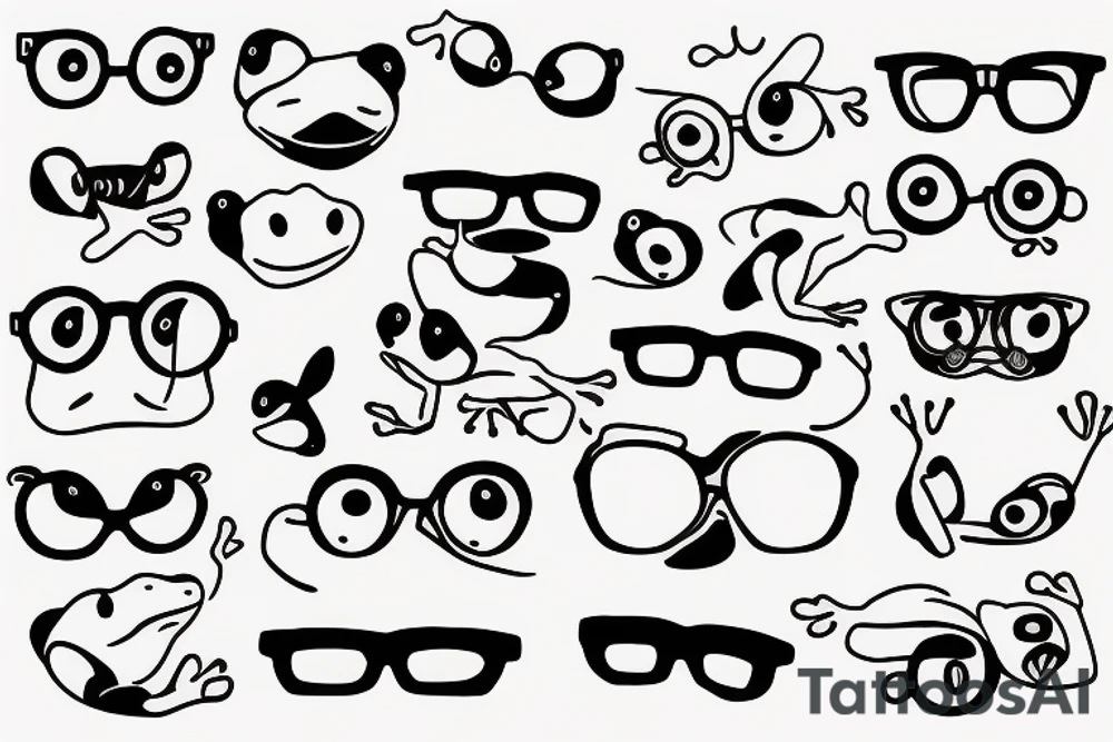In memory frog with glasses tattoo idea