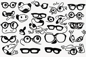 In memory frog with glasses tattoo idea