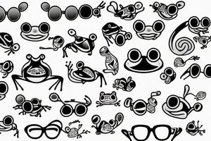 In memory frog with glasses tattoo idea