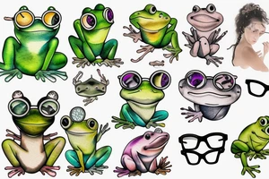 frog with glasses tattoo idea