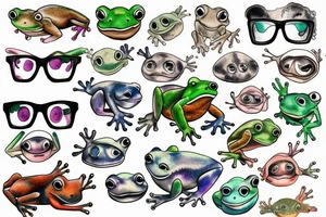 frog with glasses tattoo idea