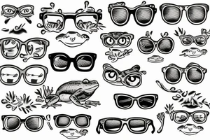 frog with glasses tattoo idea
