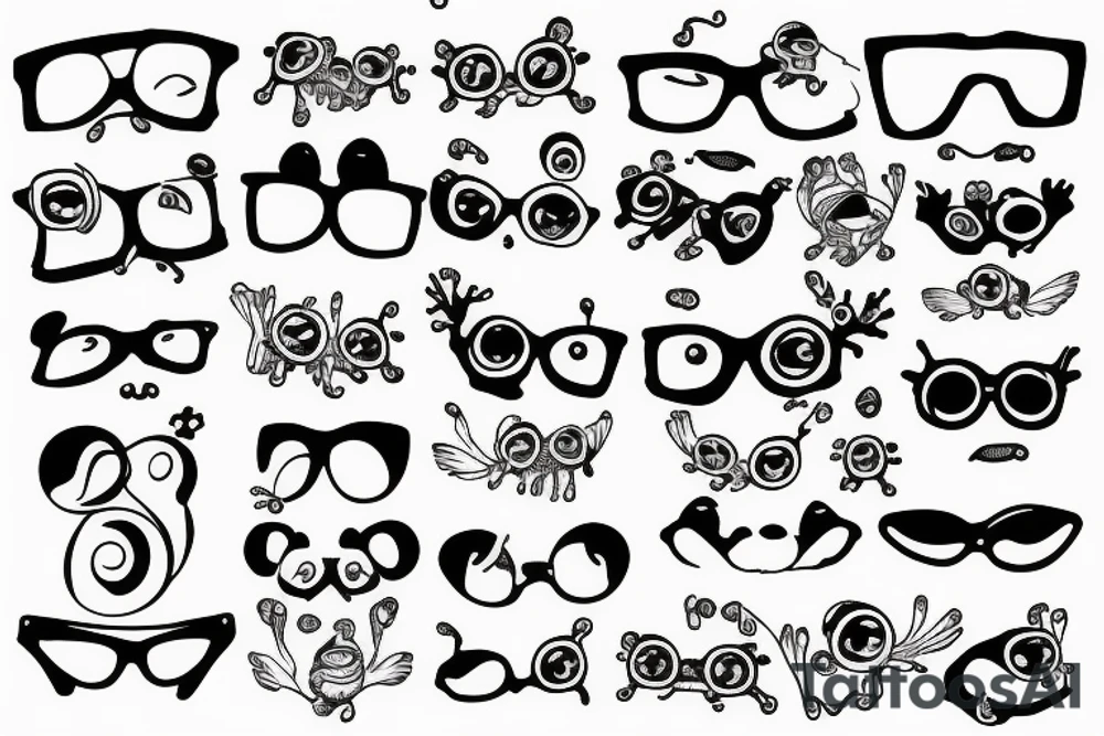 frog with glasses tattoo idea