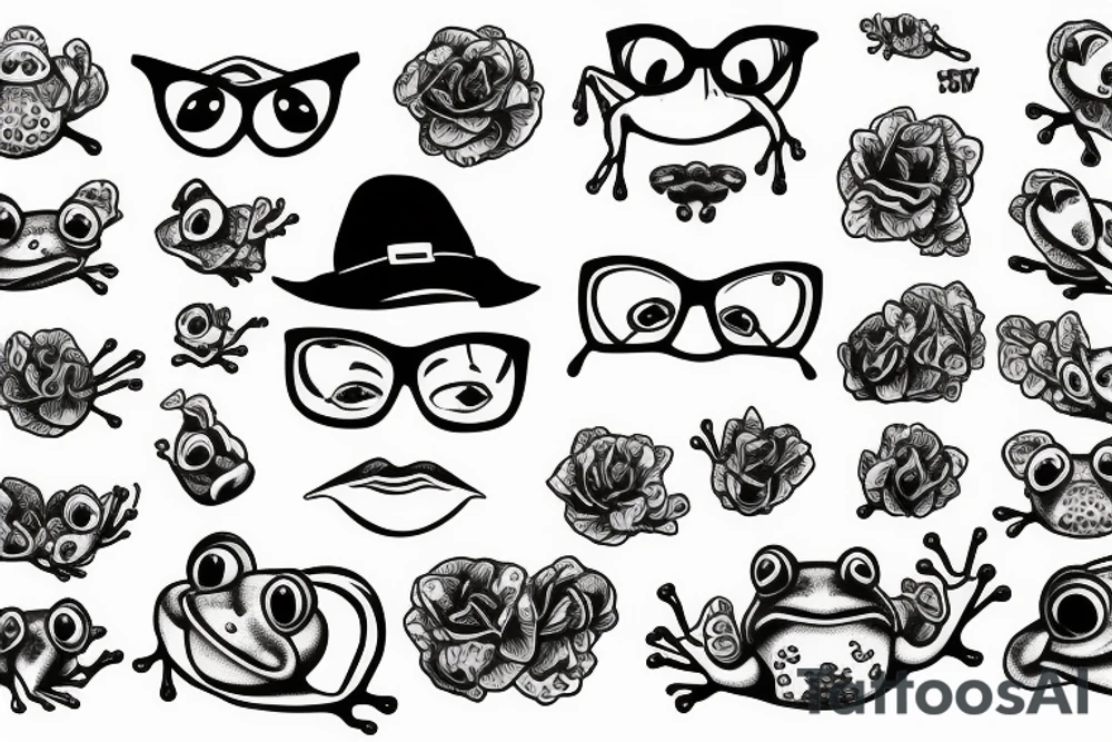 frog with glasses tattoo idea