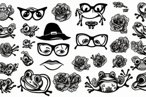 frog with glasses tattoo idea