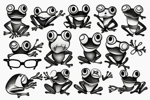 frog with glasses tattoo idea