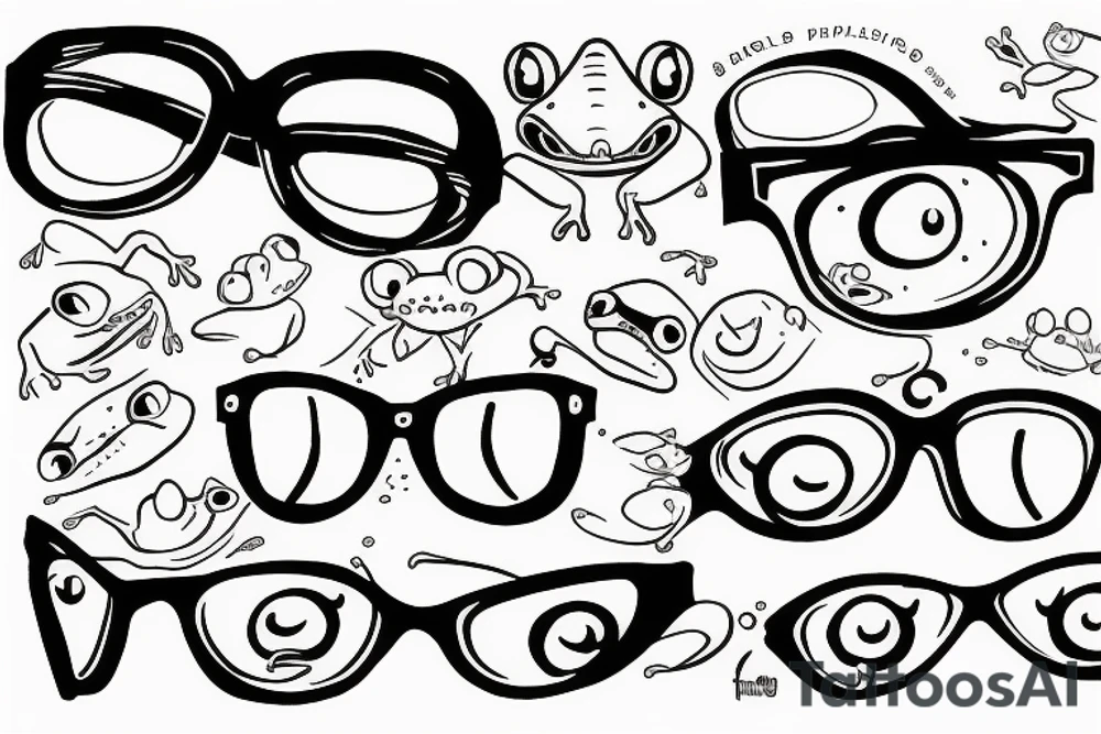 frog with glasses tattoo idea