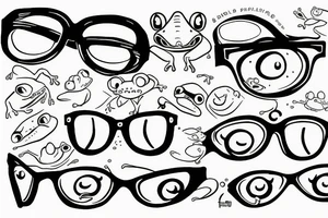 frog with glasses tattoo idea