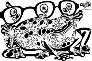 frog with glasses tattoo idea