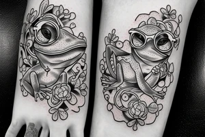 frog with glasses tattoo idea