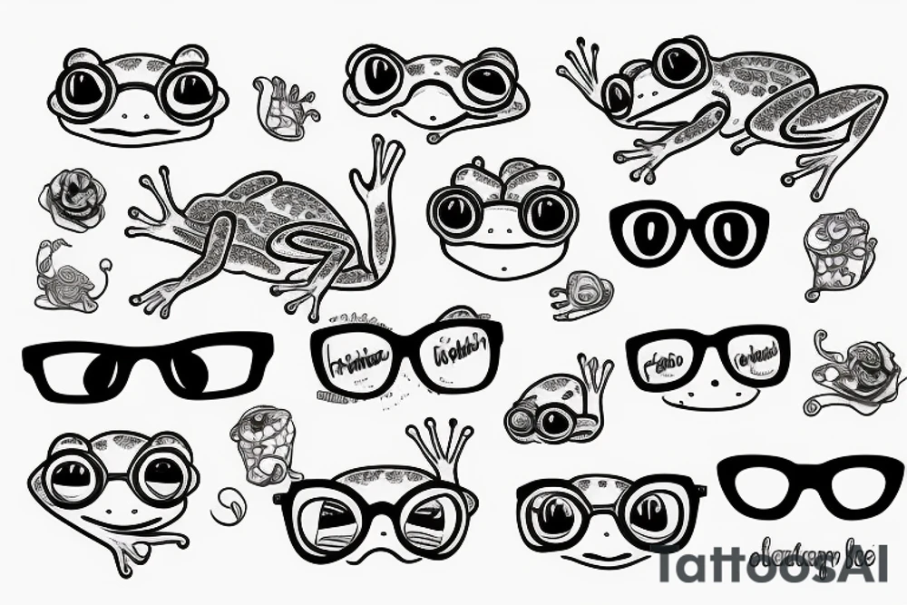 frog with glasses tattoo idea