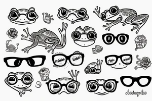 frog with glasses tattoo idea