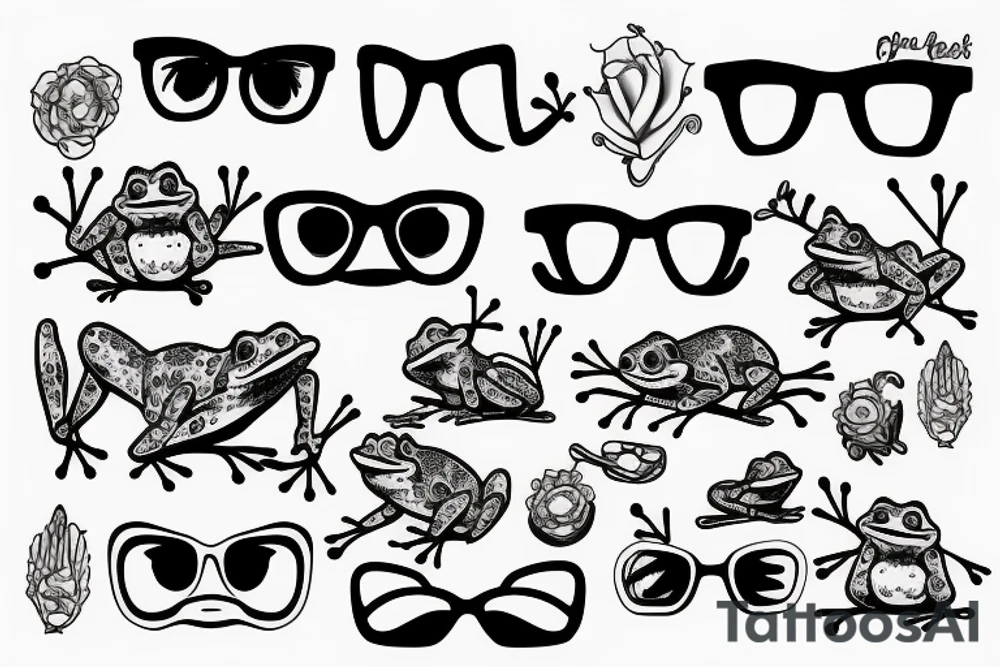 frog with glasses tattoo idea