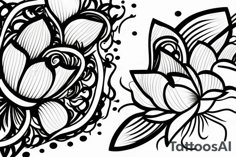 lotus with unalome tattoo idea