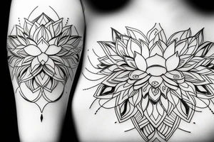 lotus with unalome tattoo idea
