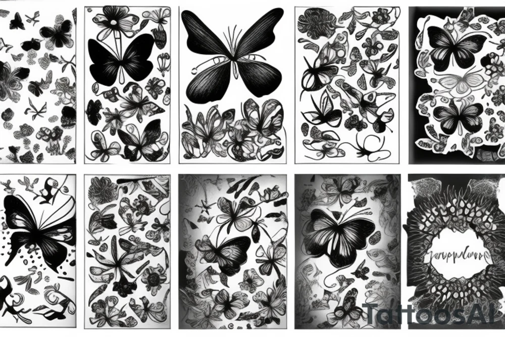 Papillon sur une fleur tattoo idea