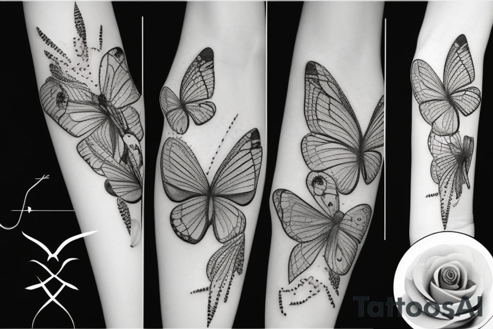 Papillon sur une fleur tattoo idea